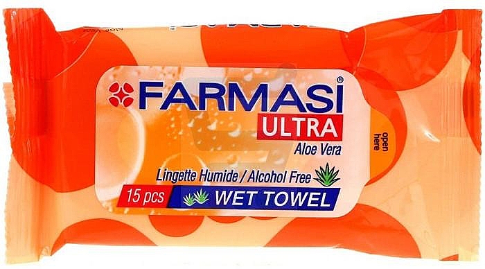Вологі серветки з алое вера - Farmasi Ultra Orange — фото N1