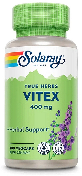 Пищевая добавка "Экстракт ягод витекса" 400mg - Solaray Vitex Berry Extract — фото N1