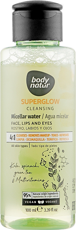 Мицеллярная вода для всех типов кожи - Body Natur Superglow Micellar Water — фото N1