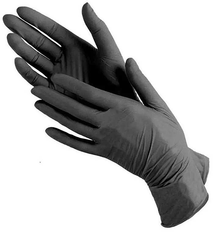 Перчатки нитриловые смотровые нестерильные неприпудренные, черные, размер S - PRO service — фото N2