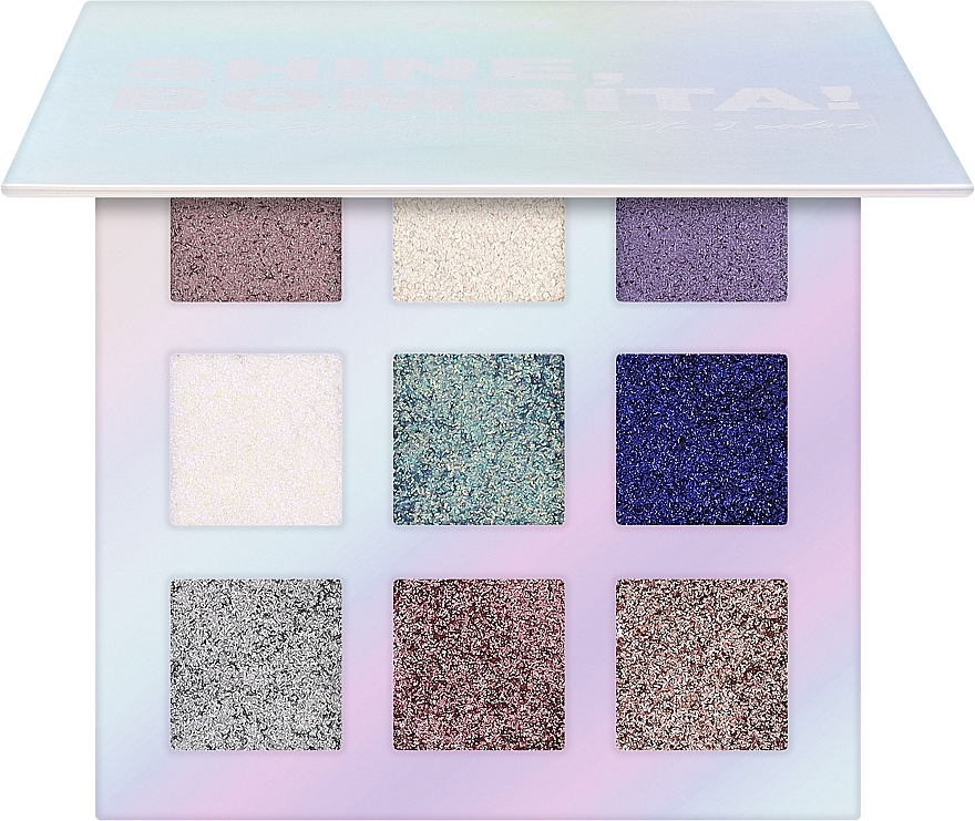 Палетка мерехтливих тіней для повік, 9 кольорів - 7 Days Shine, Bombita! Glitter Eyeshadows Palette 9 Colors