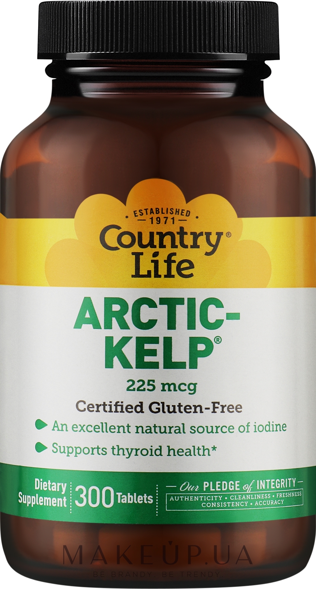 Натуральна добавка "Норвезька ламінарія" - Country Life Arctic Kelp — фото 300шт