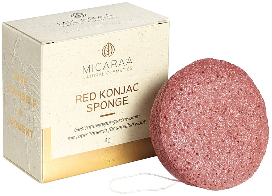 Спонж конняку с красной глиной - Micaraa Red Konjak Sponge — фото N1