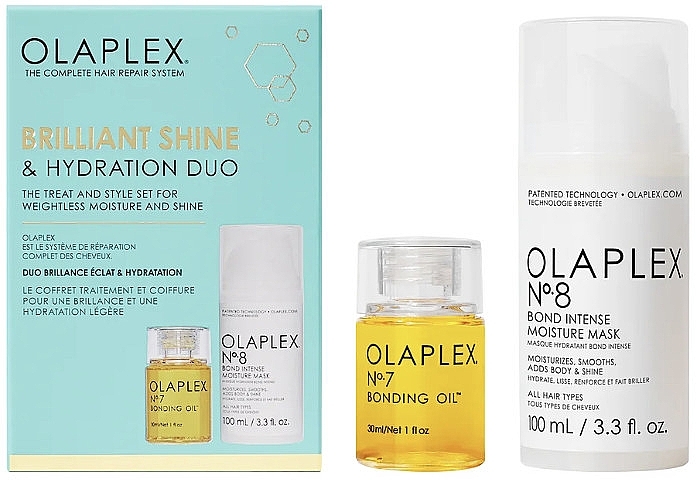 Набор - Olaplex Brilliant Shine & Hydration Duo (h/oil/30ml + h/mask/100ml) — фото N1