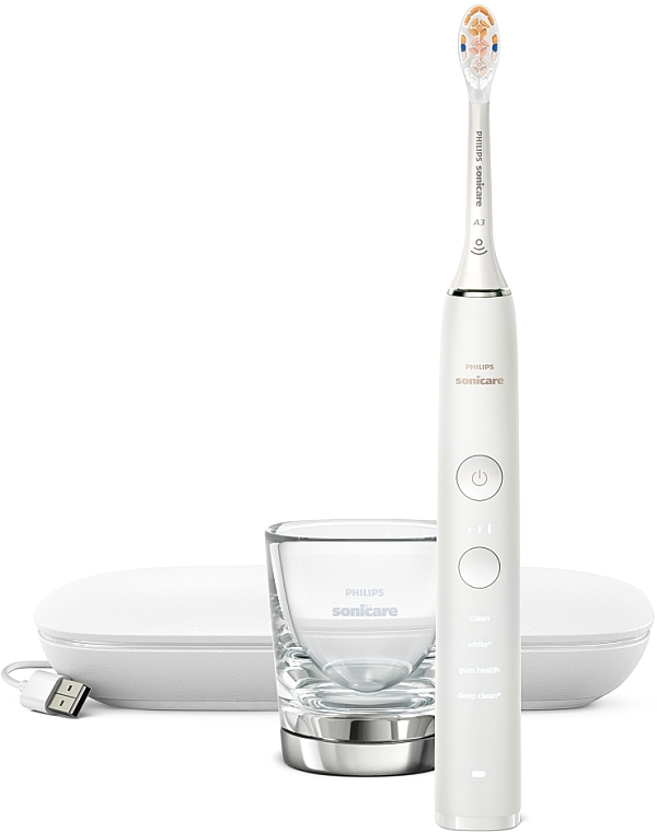 Электрическая звуковая зубная щетка с приложением, белая - Philips Sonicare DiamondClean Smart HX9911/19 — фото N1