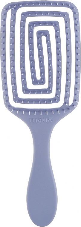 Щетка для волос массажная, скелетон "Flexi", 24 см, серо-голубой - Titania — фото N1
