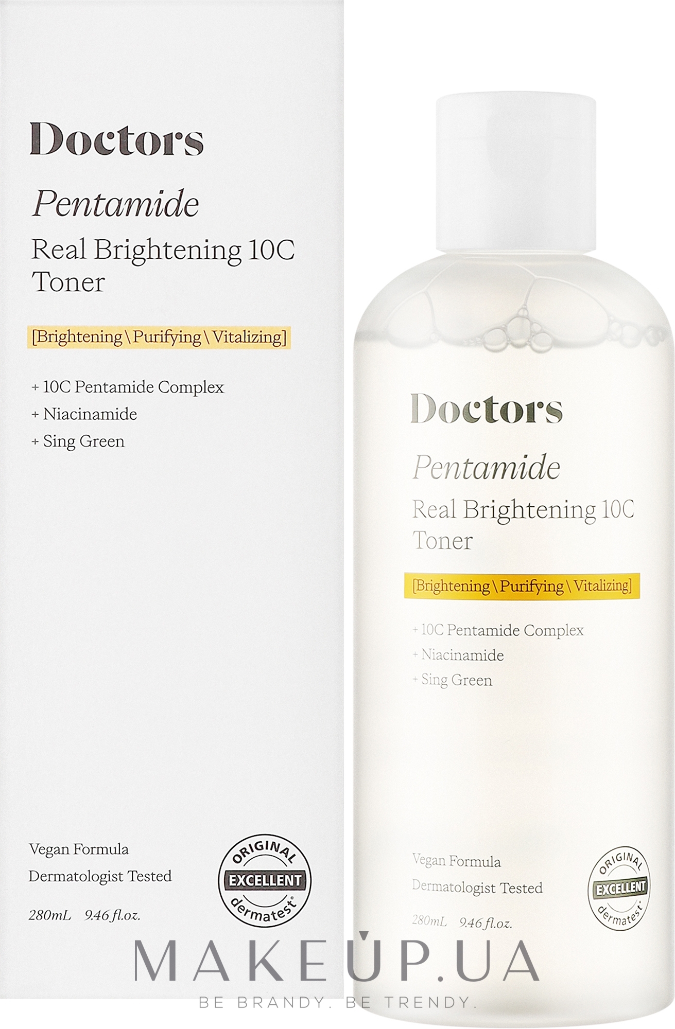 Тонер для освітлення та рівного тону шкіри - Doctors Pentamide Real Brightening 10C Toner — фото 280ml