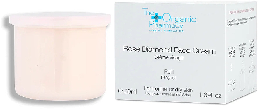 Увлажняющий крем для лица (сменный блок) - The Organic Pharmacy Rose Diamond Face Cream Refill — фото N1