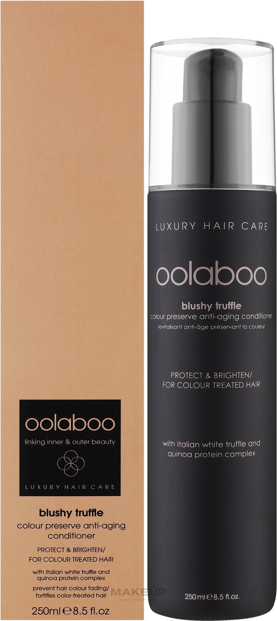 Омолоджувальний кондиціонер для збереження кольору волосся - Oolaboo Blushy Truffle Colour Preserve Anti-Aging Conditioner — фото 250ml