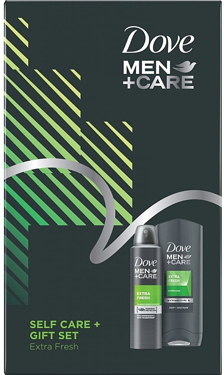 Набор - Dove Men + Care Self Care + Gift Set Extra Fresh (deo/150ml + sh/gel/400ml) — фото N1