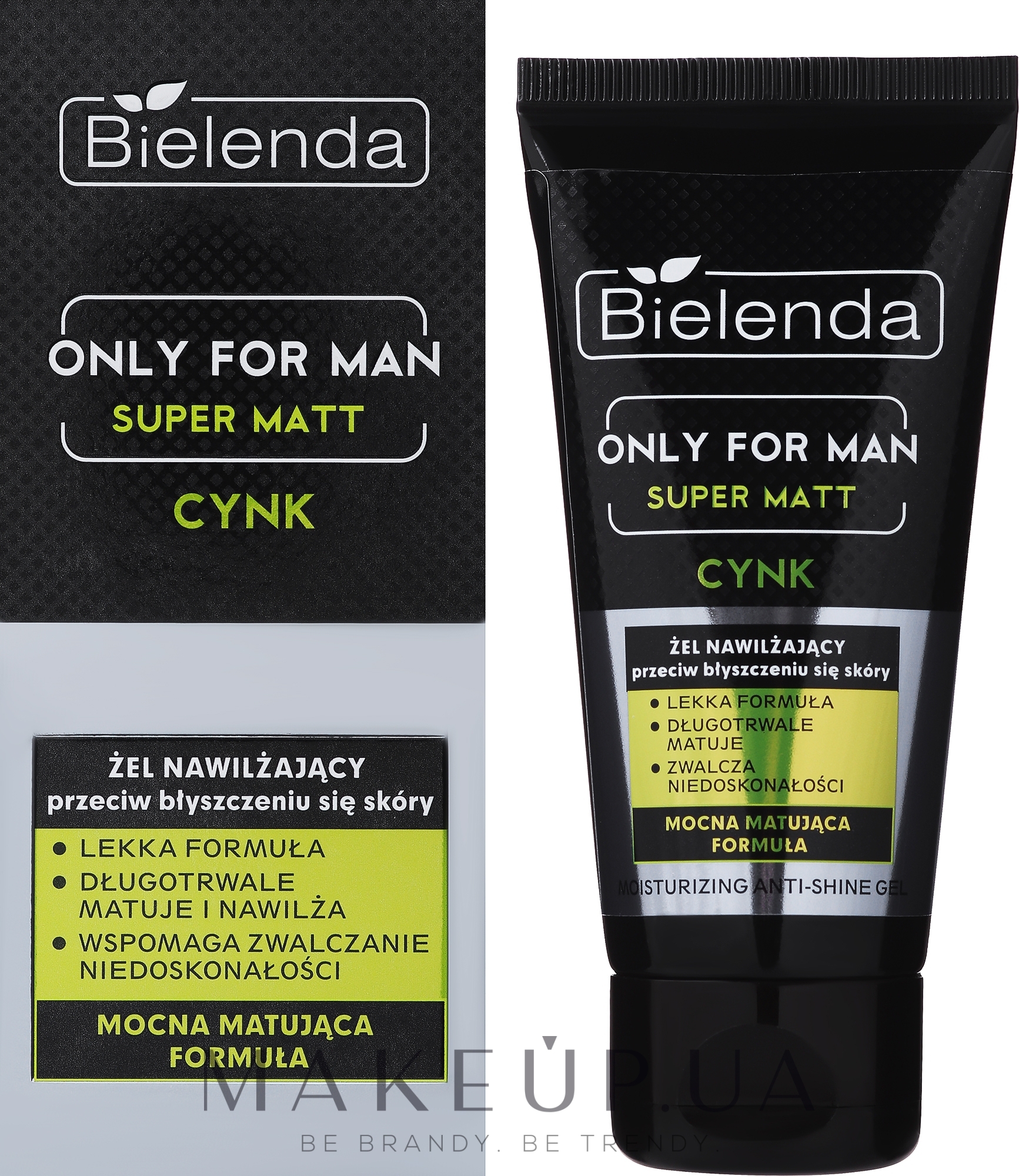 Увлажняющий гель против блеска кожи - Bielenda Only For Men Super Mat Moisturizing Anti-Shine Gel — фото 50ml