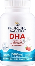 Парфумерія, косметика Харчова добавка, 1660 мг зі смаком полуниці "Омега-3" - Nordic Naturals DHA Strawberry