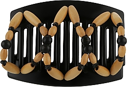 Парфумерія, косметика Затискач для волосся Beada 001, на чорних товстих гребенях - African Butterfly Hair Clip