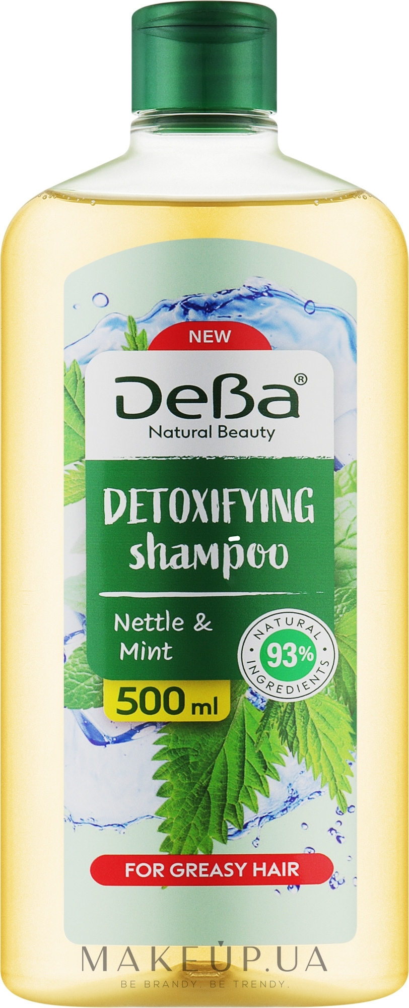 Шампунь-детокс для жирного волосся «Кропива і м'ята» - DeBa Detoxifying Shampoo for Greasy Hair — фото 500ml