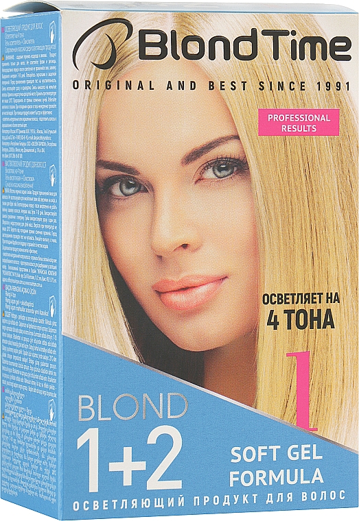 Фарба освітлювач для волосся, освітлення до 4 тонів №1 - Blond Time Blond 1+2 Hair Bleaching Product