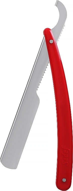 Опасная бритва с пластиковой ручкой, красная - Sedef Plastic Handle Straight Razor — фото N1