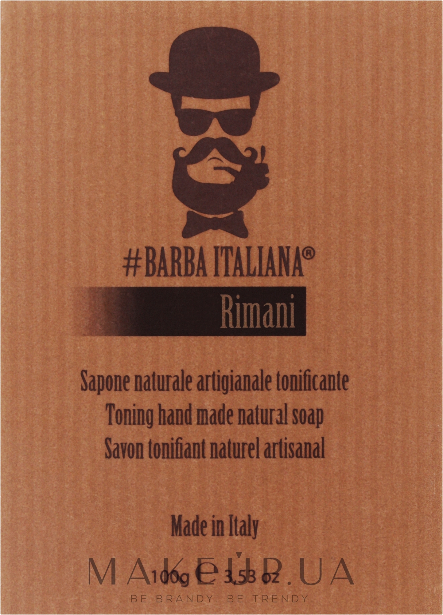 Натуральне зволожувальне мило - Barba Italiana Rimani — фото 100g