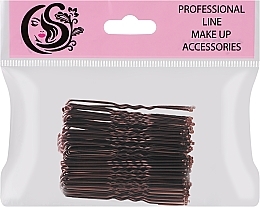 Шпильки для волосся хвилястої форми сталеві, 70 мм, коричневі - Cosmo Shop — фото N1