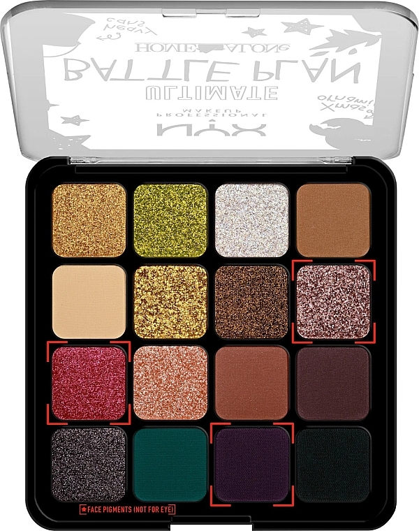 Палетка тіней для повік, 16 відтінків - NYX Professional Makeup Home Alone Ultimate Battle Plan Shadow Palette — фото N2