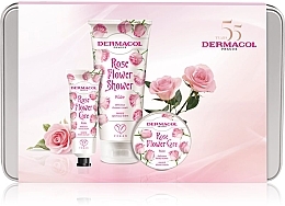 Парфумерія, косметика Набір - Dermacol Rose Flower Set (h/cream/30ml + sh/cream/250ml + b/batter/75ml)