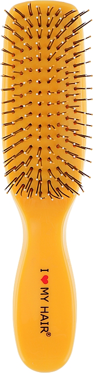 Щетка для волос "Spider", 8 рядов, глянцевая, желтая - I Love My Hair