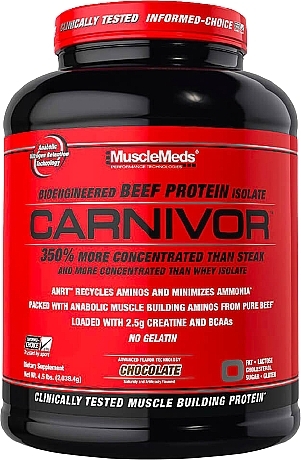 Протеин говяжий, шоколад - MuscleMeds Carnivor Beef Protein Powder Chocolate — фото N1