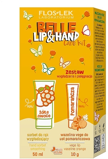 Набор "Разглаживание и уход" - Floslek Belle Lip&Hand Care Kit (h/cr/50ml + lip/balm/10g) — фото N1