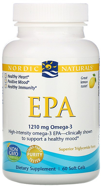 Пищевая добавка, 1210 мг с лимонным вкусом "ЭПА" - Nordic Naturals EPA — фото N1