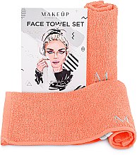 Духи, Парфюмерия, косметика Дорожный набор полотенец для лица, персиковые "MakeTravel" - MAKEUP Face Towel Set
