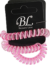 Набір резинок для волосся, 405004, біло-рожеві - Beauty Line — фото N1