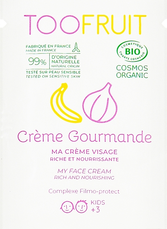 Крем для обличчя "Гурман" - Toofruit Gourmet Cream Banana&Fig (пробник)