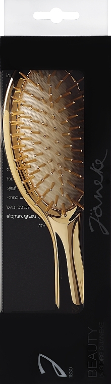 Щетка массажная для волос AUSP22G, золотистая с белым - Janeke Gold Hairbrush  — фото N2
