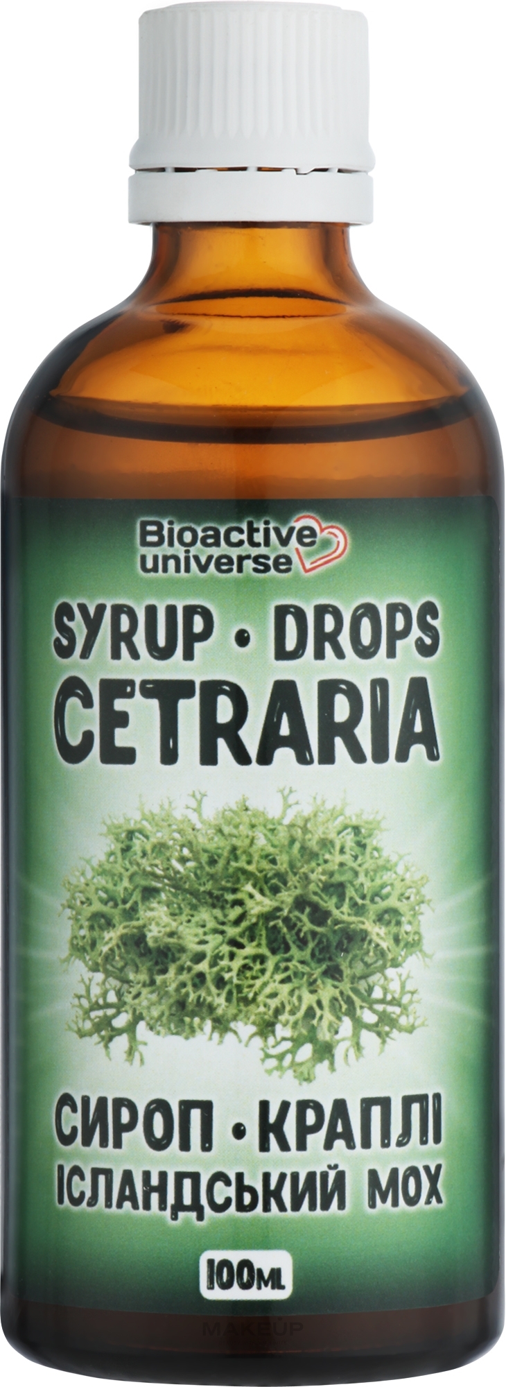 Сироп-краплі "Ісландський мох", без цукру - Bioactive Universe Syrup-Drops Cetraria — фото 100ml