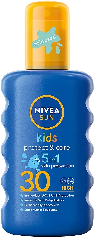 Дитячий сонцезахисний спрей "Захист та догляд" SPF 30 - NIVEA SUN Kids Protect & Care 5in1