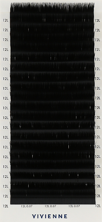Накладні вії "Elite", чорні, 20 ліній (0,07, L, 12) - Vivienne — фото N1