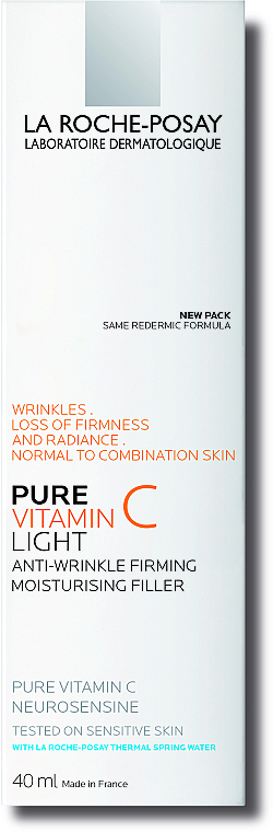 Антивіковий зволожувальний крем-філер комплексної дії для нормальної та комбінованої чутливої шкіри обличчя - La Roche-Posay Pure Vitamin C Light * — фото N2