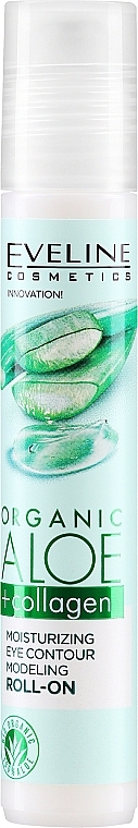 Увлажняющий роликовый гель-лифтинг для контура глаз - Eveline Cosmetics Organic Aloe + Collagen
