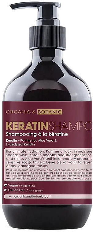 Шампунь для волосся з кератином - Organic & Botanic Keratin Shampoo — фото N1