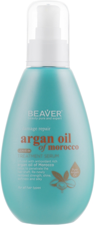 Незмивний кондиціонер для сухого і пошкодженого волосся з аргановою олією - Beaver Professional Damage Repair Argan Oil of Morocco Leave-in Treatment
