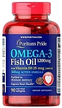 Пищевая добавка "Омега-3 с витамином Д3" - Puritan's Pride Omega-3 Fish Oil 1200 mg plus Vitamin D3 1000IU — фото N1