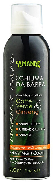 Піна для гоління - L'Amande Pour Homme Shave Foam Green Coffe And Ginseng — фото N1
