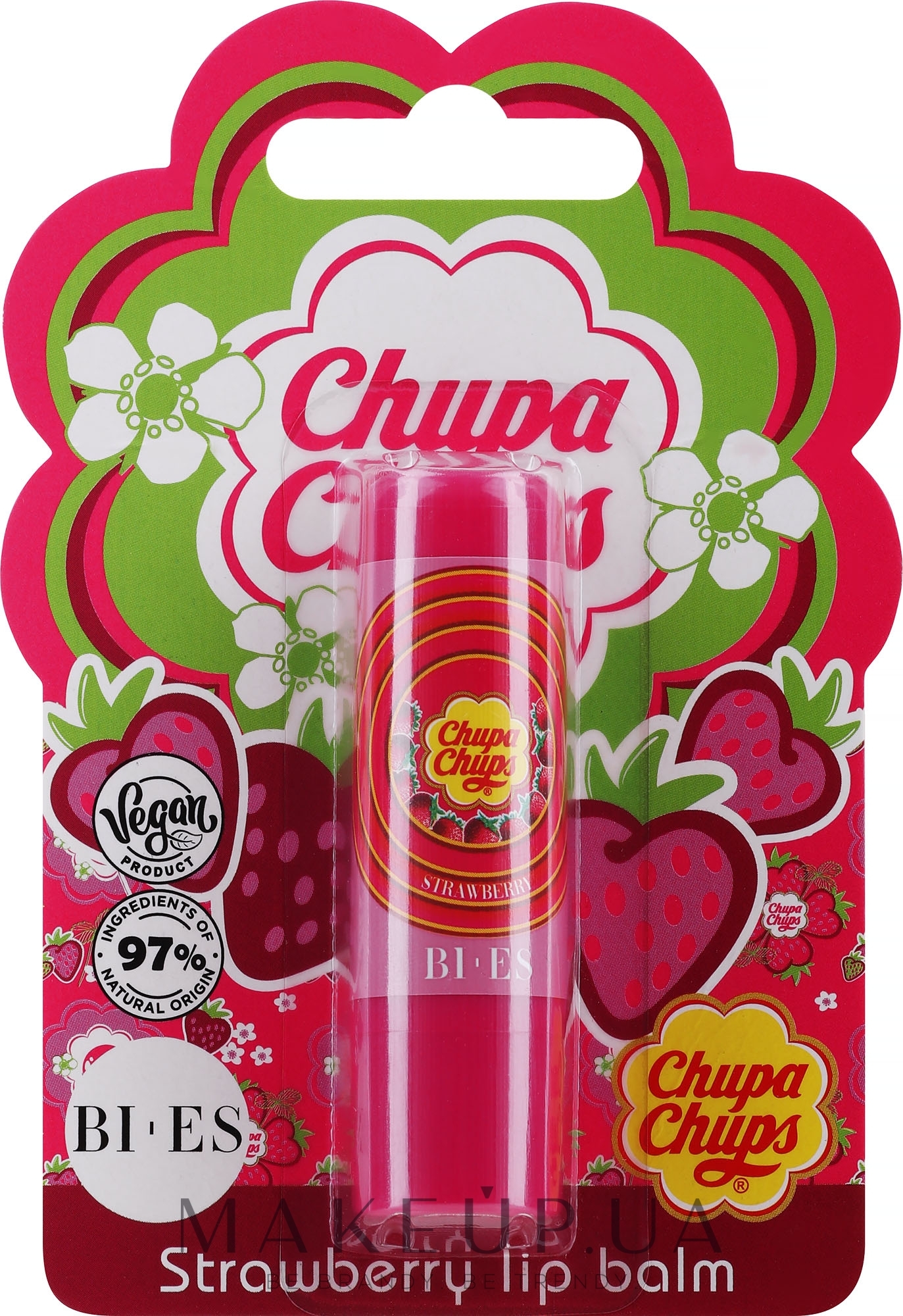 Бальзам для губ "Полуниця" - Bi-es Chupa Chups Natural & Vegan — фото 4g