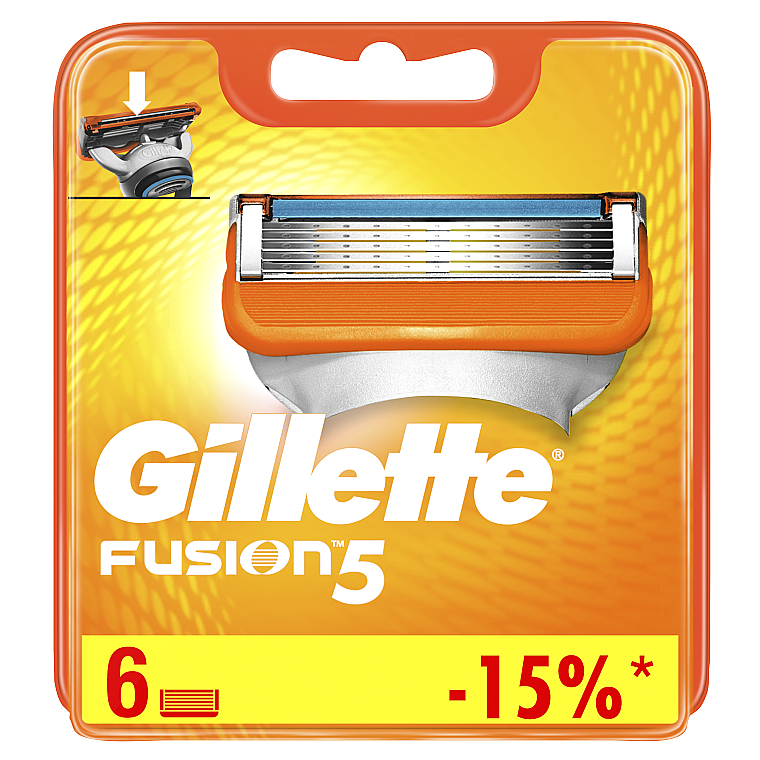 Сменные кассеты для бритья, 6 шт. - Gillette Fusion — фото N2