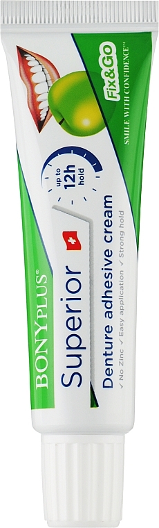 Крем для фиксации зубных протезов длительной фиксации (без цинка) - Bonyf Bonyplus Superior Denture Adhesive Cream