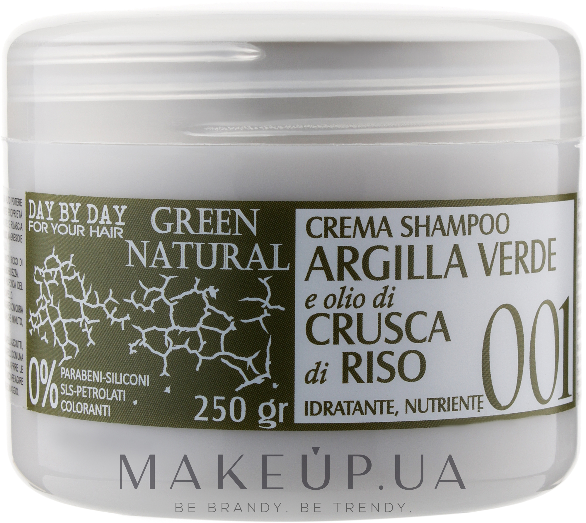 Крем-шампунь із зеленою глиною й олією рисових висівок - Alan Jey Green Natural Cream-Shampoo — фото 250g
