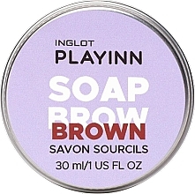 Мыло для бровей, коричневое - Inglot Playinn Soap Brow Brown — фото N1