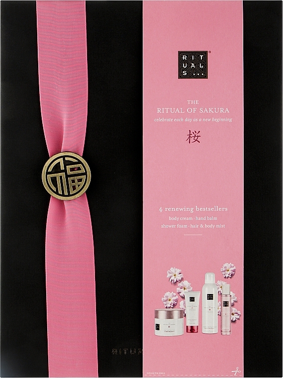 Набор - Rituals The Ritual Of Sakura (sh/foam/200ml + b/cr/200ml + mist/50ml + h/balm/70ml) — фото N1