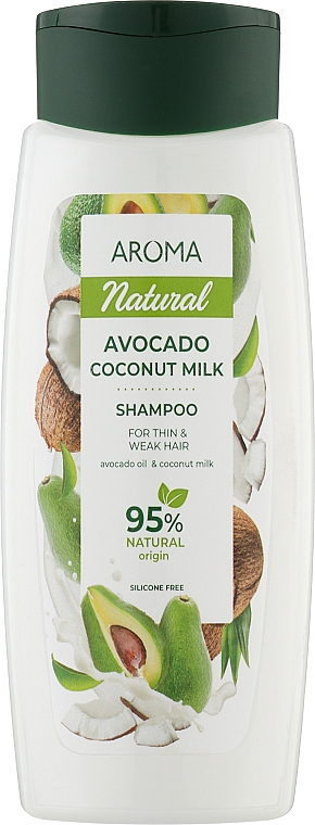 Шампунь для волос " Авокадо и кокосовое молоко" - Aroma Natural — фото N1