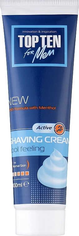 Крем для бритья "Active" - Top Ten For Men Shaving Cream — фото N1