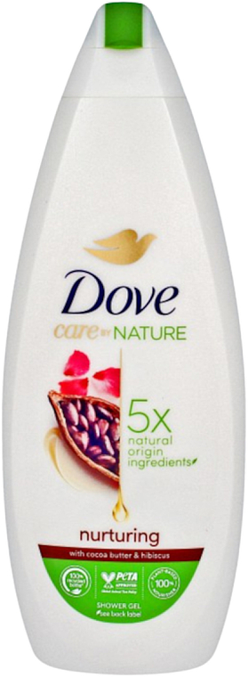 Гель для душу з ароматом масла какао та олії гібіскусу - Dove Care By Nature Nurturing Shower Gel — фото N1